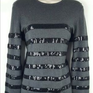 BCBGeneration Womens Sequin Striped Sweater NWOT